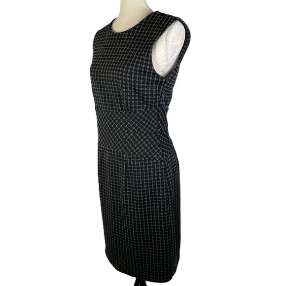 Banana Republic Graphic Sheath Dress Size 8 Black Gray Ponte Knit - Picture 2 of 16